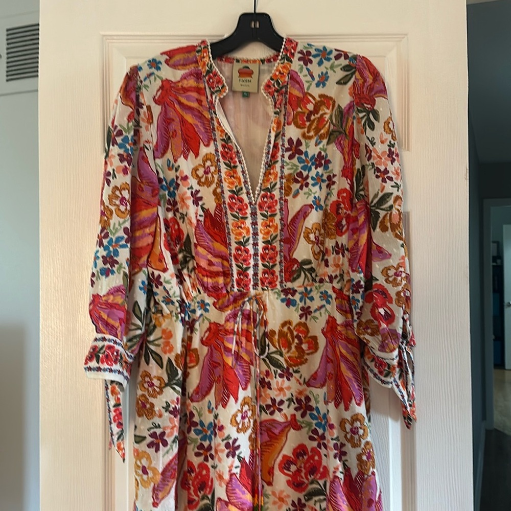 Farm Rio Spring Bananas Midi Dress XL